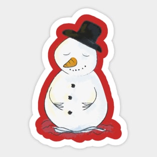 Christmas SnowMan Sleeping Sticker